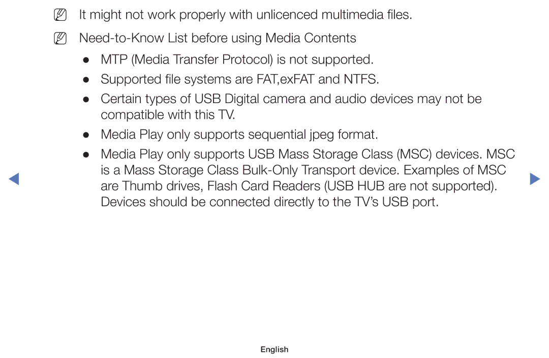 Samsung LT22E310EX/RU manual Devices should be connected directly to the TV’s USB port 