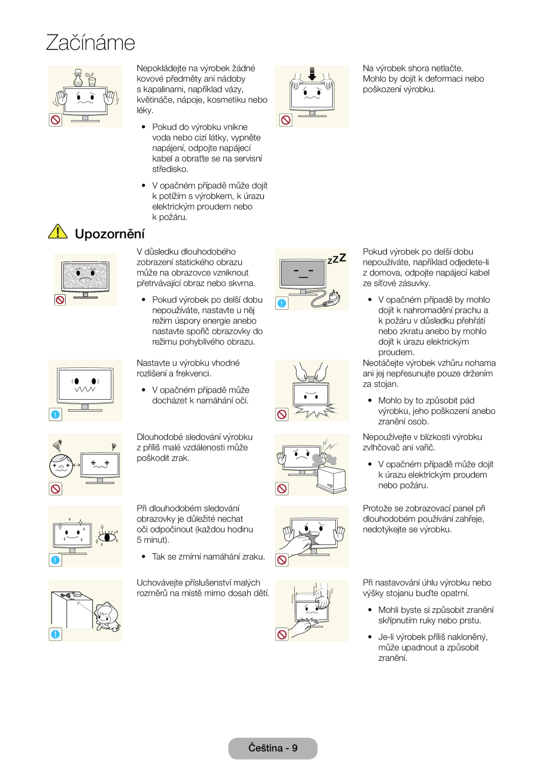 Samsung LT24E390EW/EN, LT22E390EW/EN, LT22E390EX/EN, LT24E390EX/EN manual Opačném případě může docházet k namáhání očí 