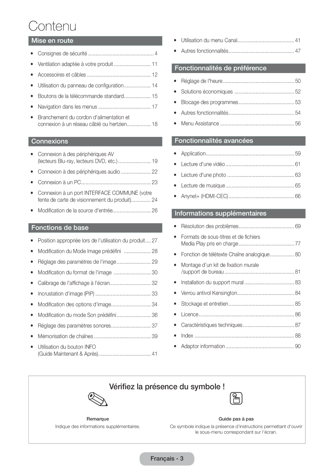 Samsung LT24E390EW/EN, LT22E390EW/EN manual Branchement du cordon dalimentation et, Yy Connexion à des périphériques AV 