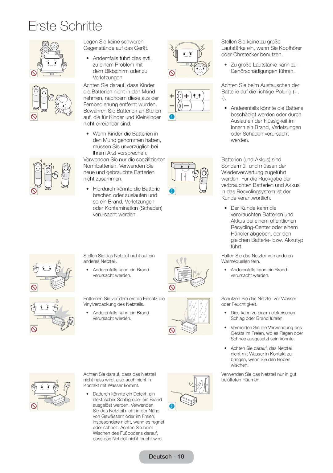 Samsung LT22E390EW/EN, LT24E390EW/EN manual Erste Schritte 