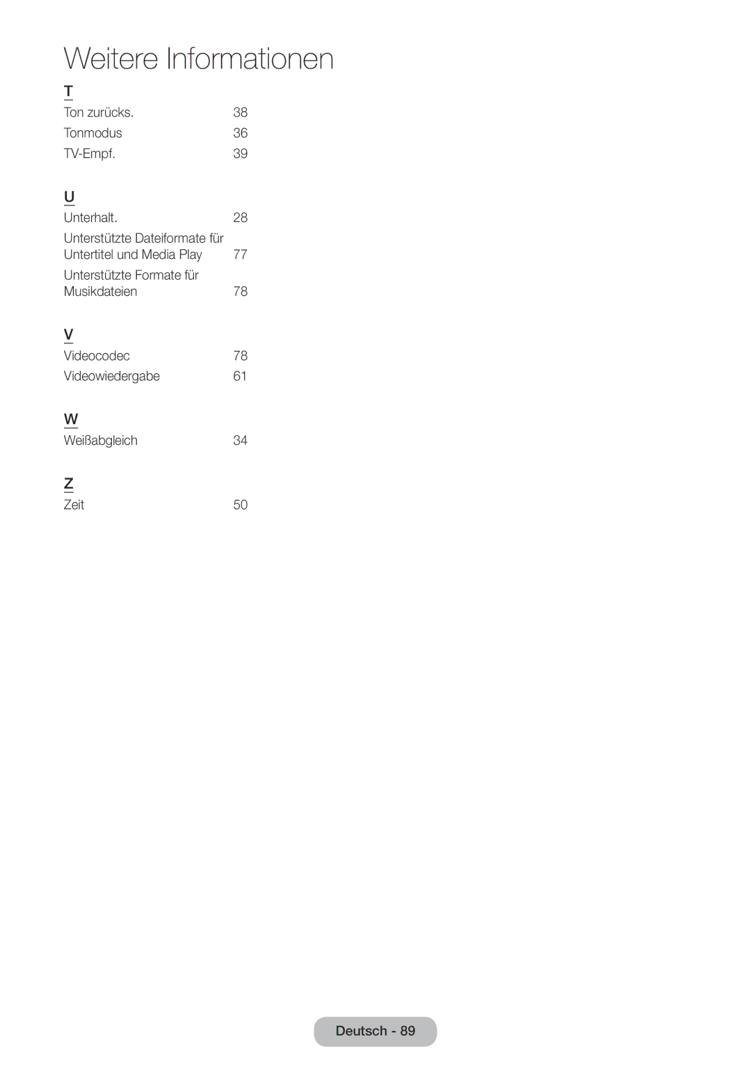 Samsung LT24E390EW/EN, LT22E390EW/EN manual Unterstützte Dateiformate für 