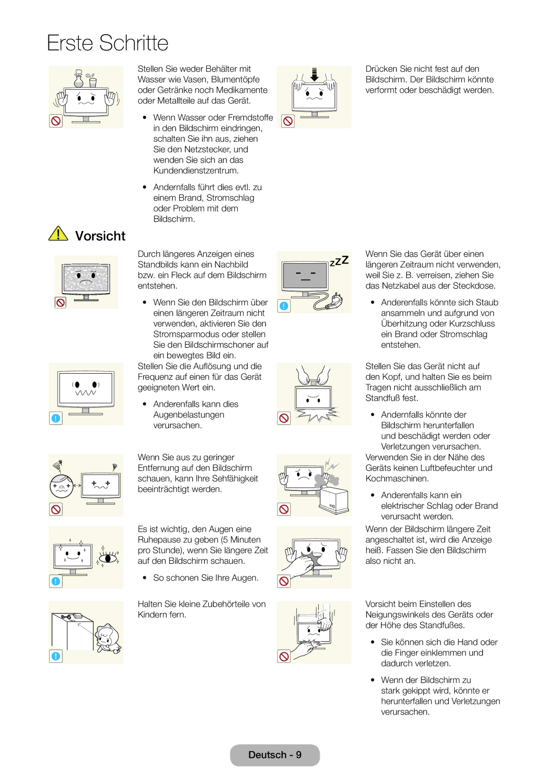 Samsung LT24E390EW/EN, LT22E390EW/EN manual Halten Sie kleine Zubehörteile von Kindern fern 