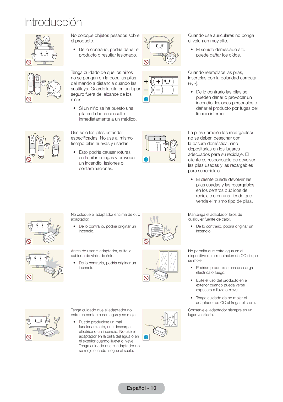 Samsung LT22E390EW/EN, LT24E390EW/EN manual La pilas también las recargables no se deben desechar con 