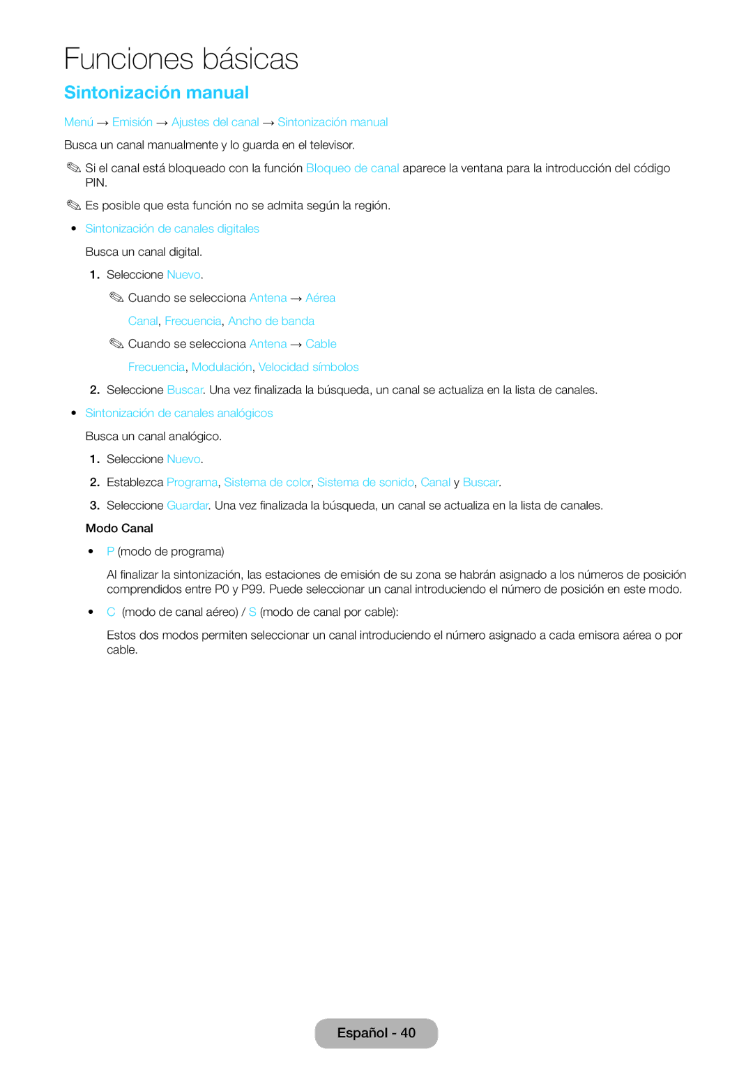 Samsung LT22E390EW/EN, LT24E390EW/EN Sintonización manual, Sintonización de canales digitales Busca un canal digital 