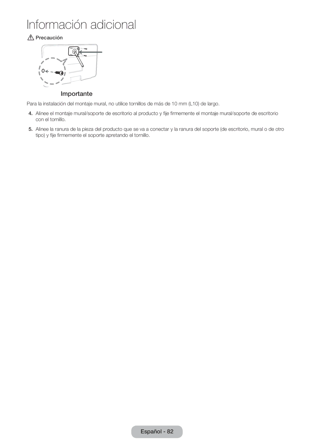 Samsung LT22E390EW/EN, LT24E390EW/EN manual Importante 