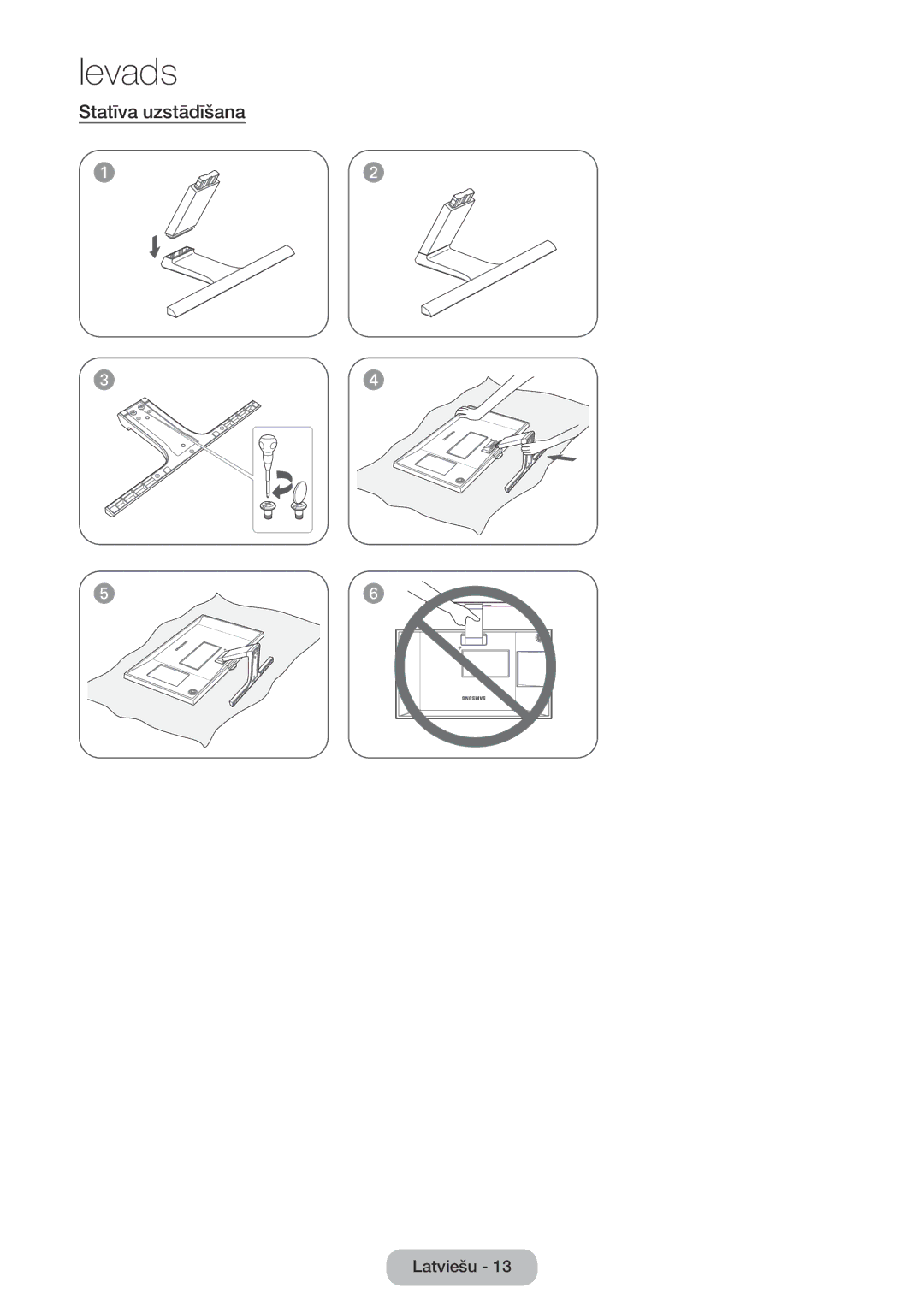 Samsung LT24E390EW/EN, LT22E390EW/EN manual Statīva uzstādīšana 