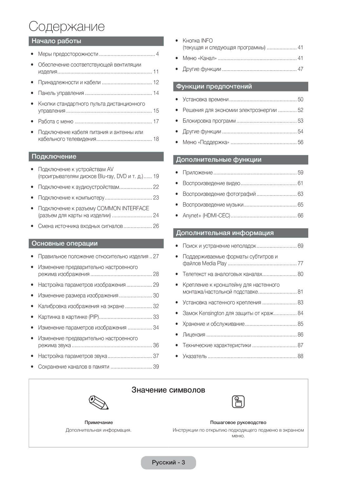 Samsung LT24E390EW/EN, LT22E390EW/EN manual Значение символов 