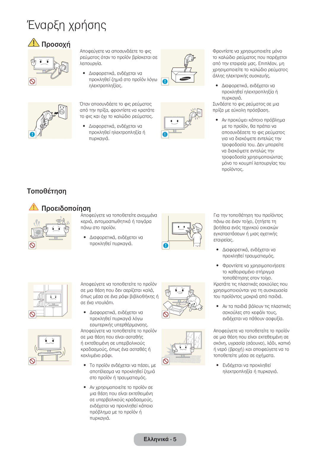 Samsung LT24E390EW/EN, LT22E390EW/EN manual Προσοχή, Τοποθέτηση Προειδοποίηση, Διαφορετικά, ενδέχεται να 