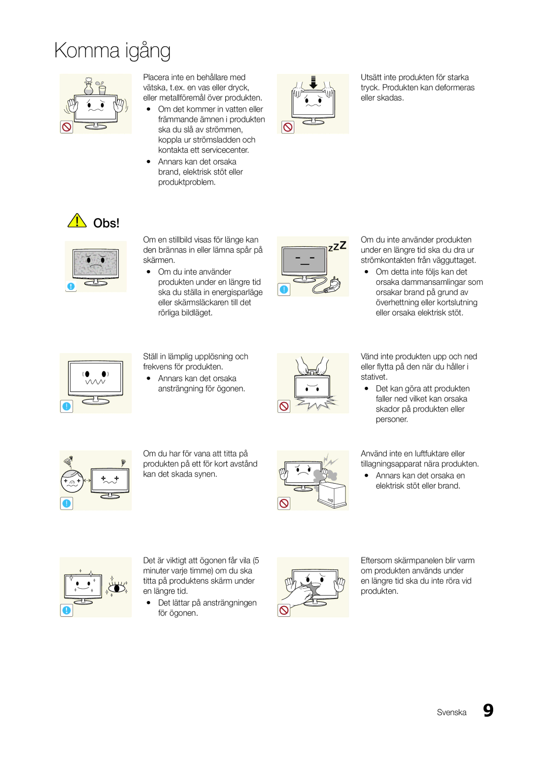 Samsung LT24A550RW/XE manual Annars kan det orsaka ansträngning för ögonen, Det lättar på ansträngningen för ögonen 