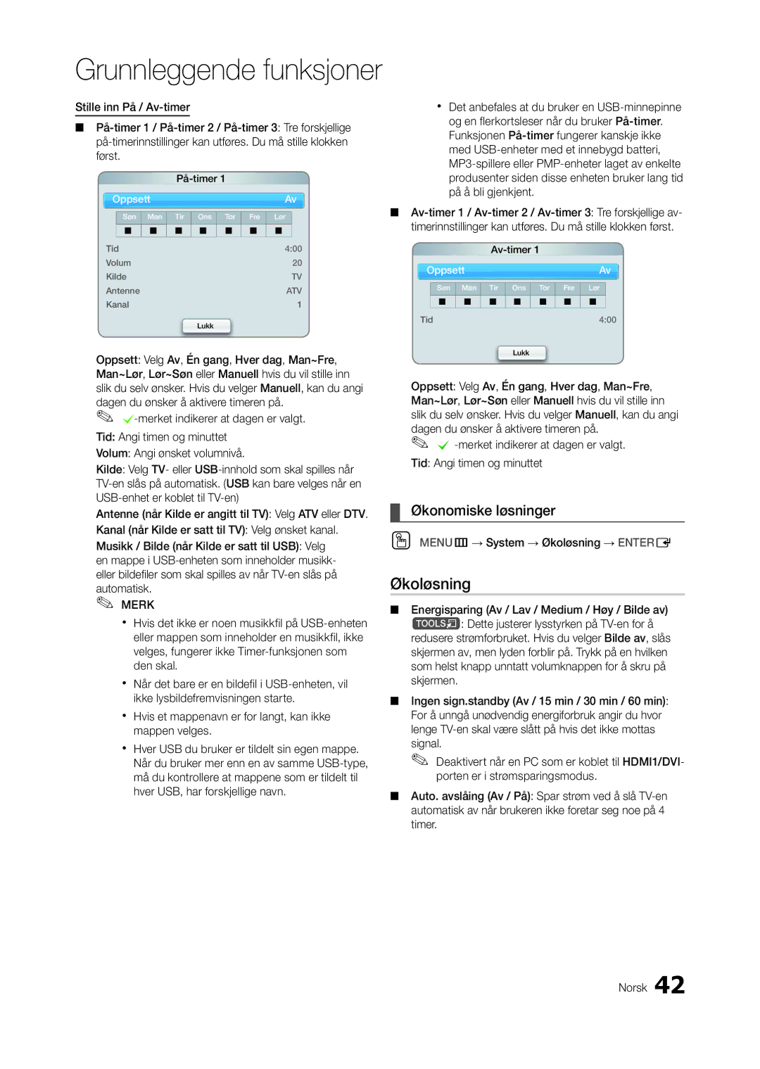 Samsung LT23A750EX/XE manual Økoløsning, Økonomiske løsninger, Xx Hvis et mappenavn er for langt, kan ikke mappen velges 