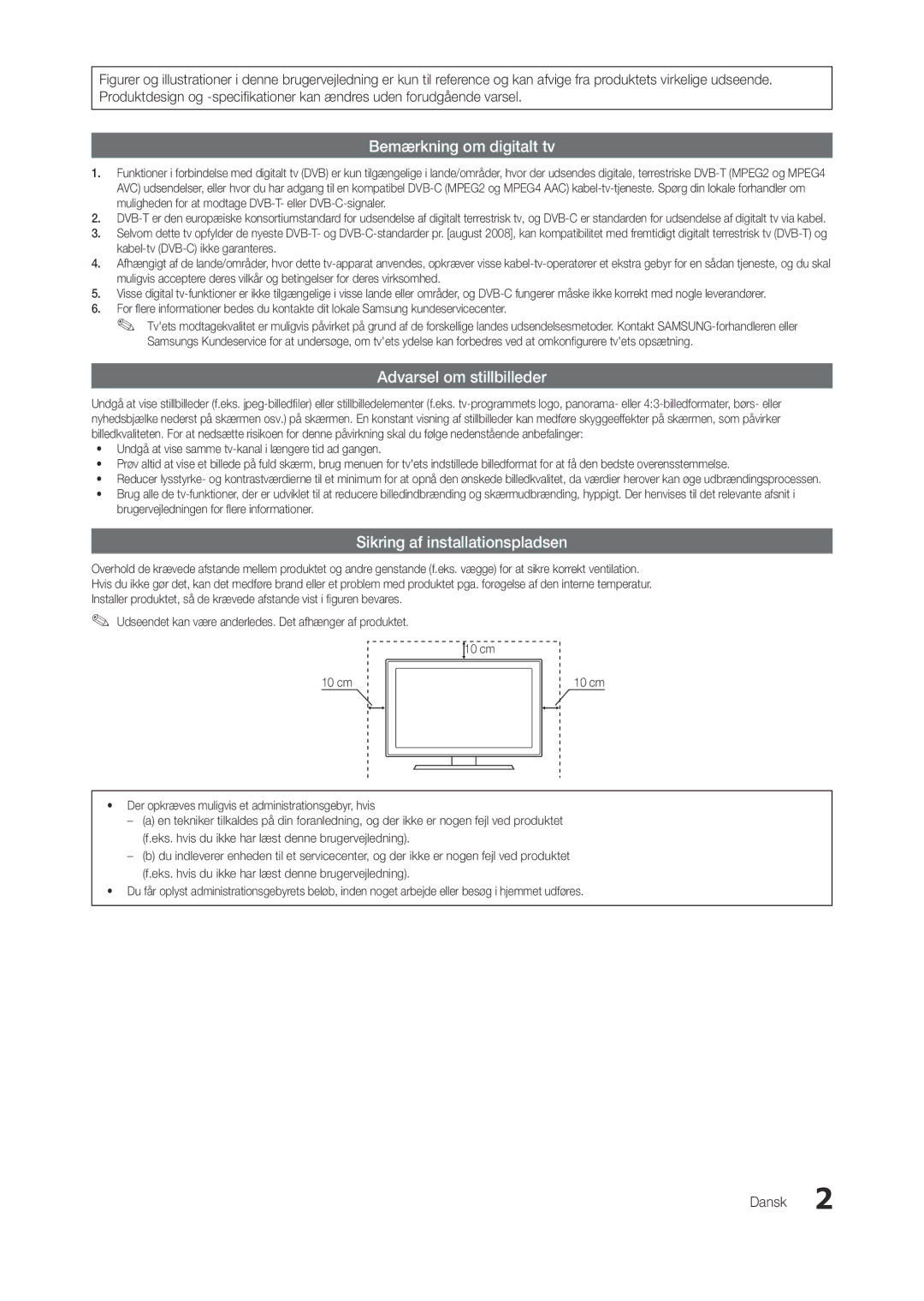 Samsung LT27A750EX/XE, LT23A750EX/XE, LT27A950EX/XE manual Dansk 