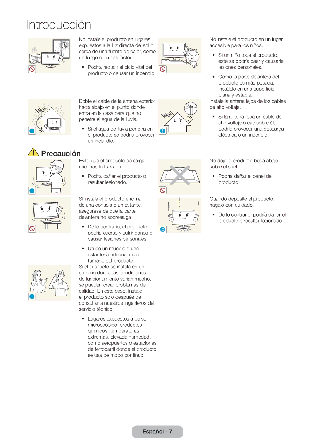 Samsung LT23B550EW/EN manual Si el agua de lluvia penetra en 