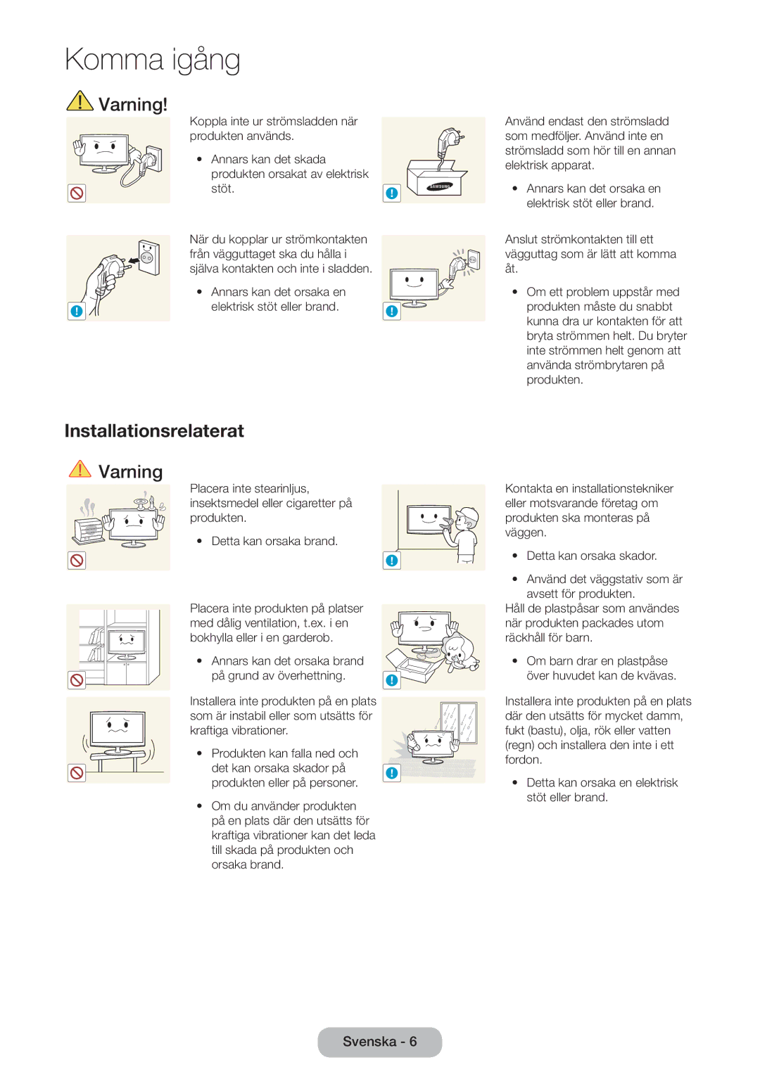 Samsung LT23B550EX/XE, LT27B550EX/XE manual Installationsrelaterat 