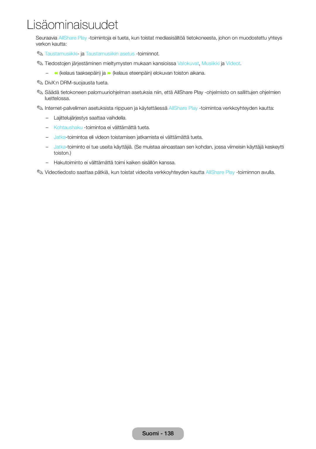 Samsung LT23B550EX/XE, LT27B550EX/XE manual Taustamusiikki- ja Taustamusiikin asetus -toiminnot 