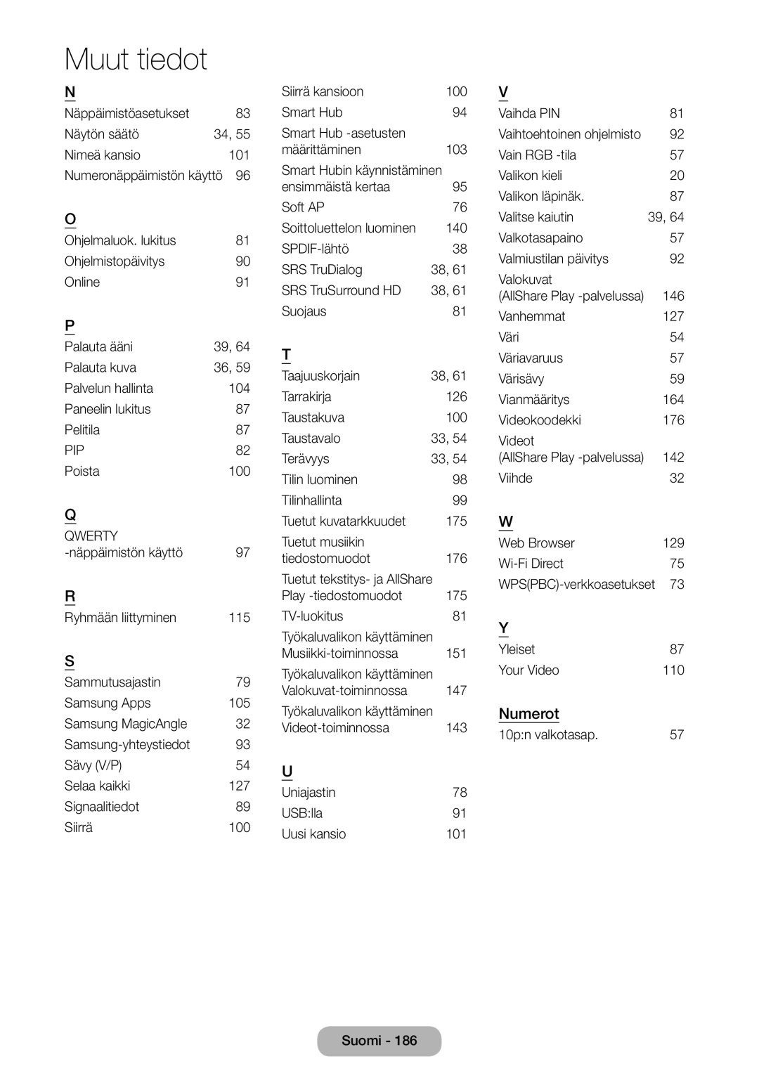 Samsung LT23B550EX/XE, LT27B550EX/XE manual Numerot, Pip 