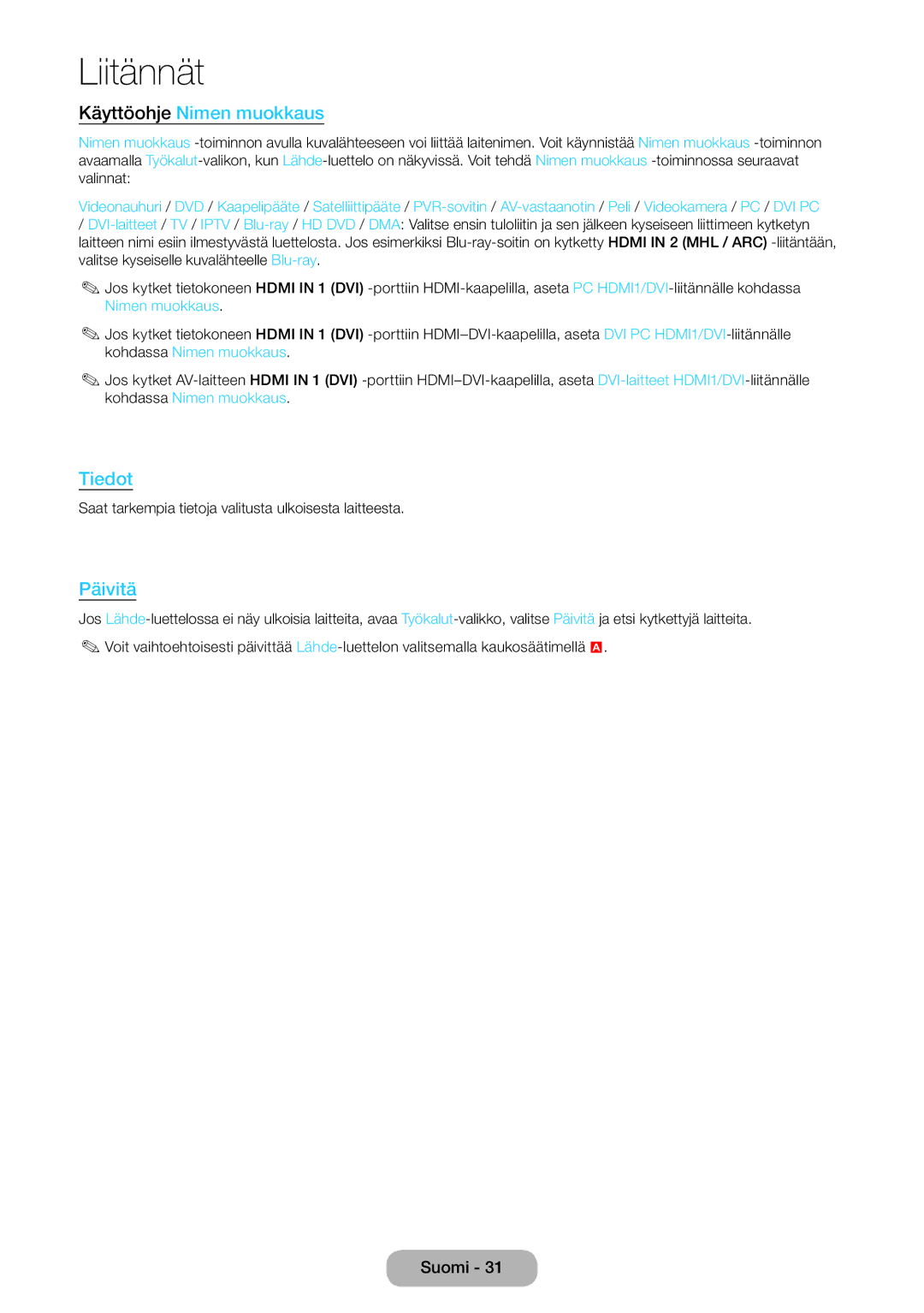 Samsung LT27B550EX/XE, LT23B550EX/XE manual Tiedot 