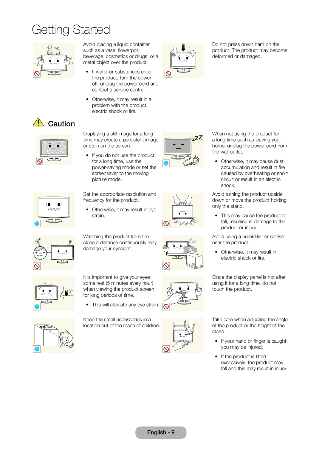 Samsung LT27C370MW/ZR, LT23C350EW/EN, LT22C350EW/EN, LT24C350EW/EN, LT24C370EW/EN manual This will alleviate any eye strain 