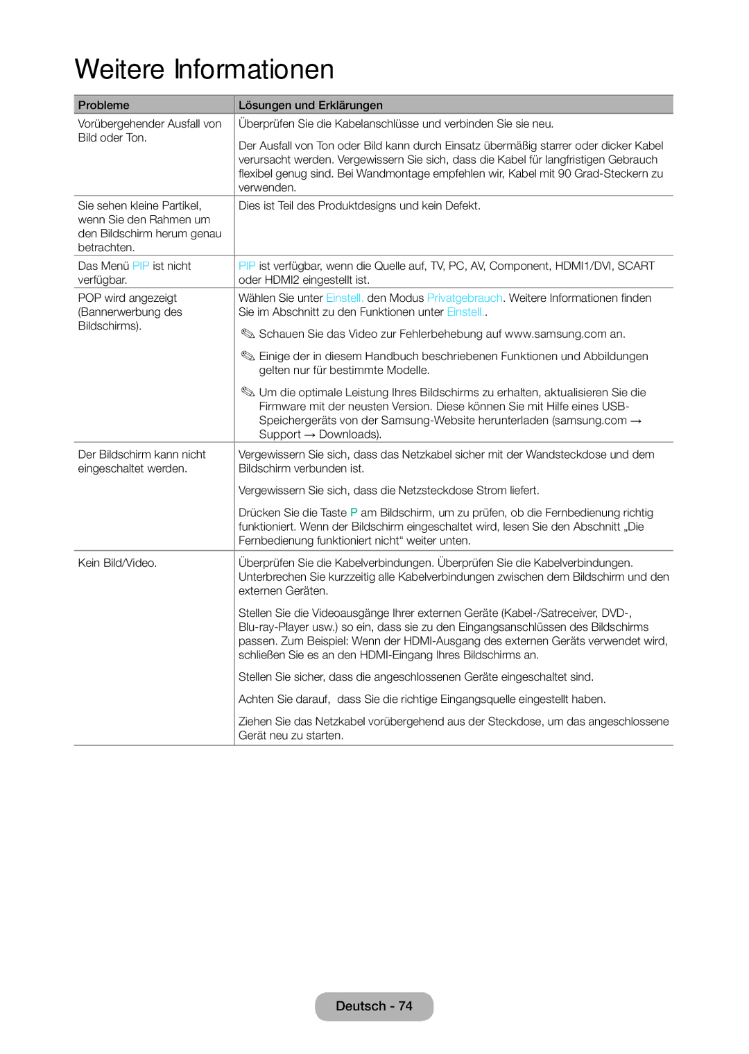 Samsung LT24C350EW/EN, LT23C350EW/EN, LT22C350EW/EN, LT24C370EW/EN, LT27C350EW/EN Bild oder Ton, Verwenden, Externen Geräten 