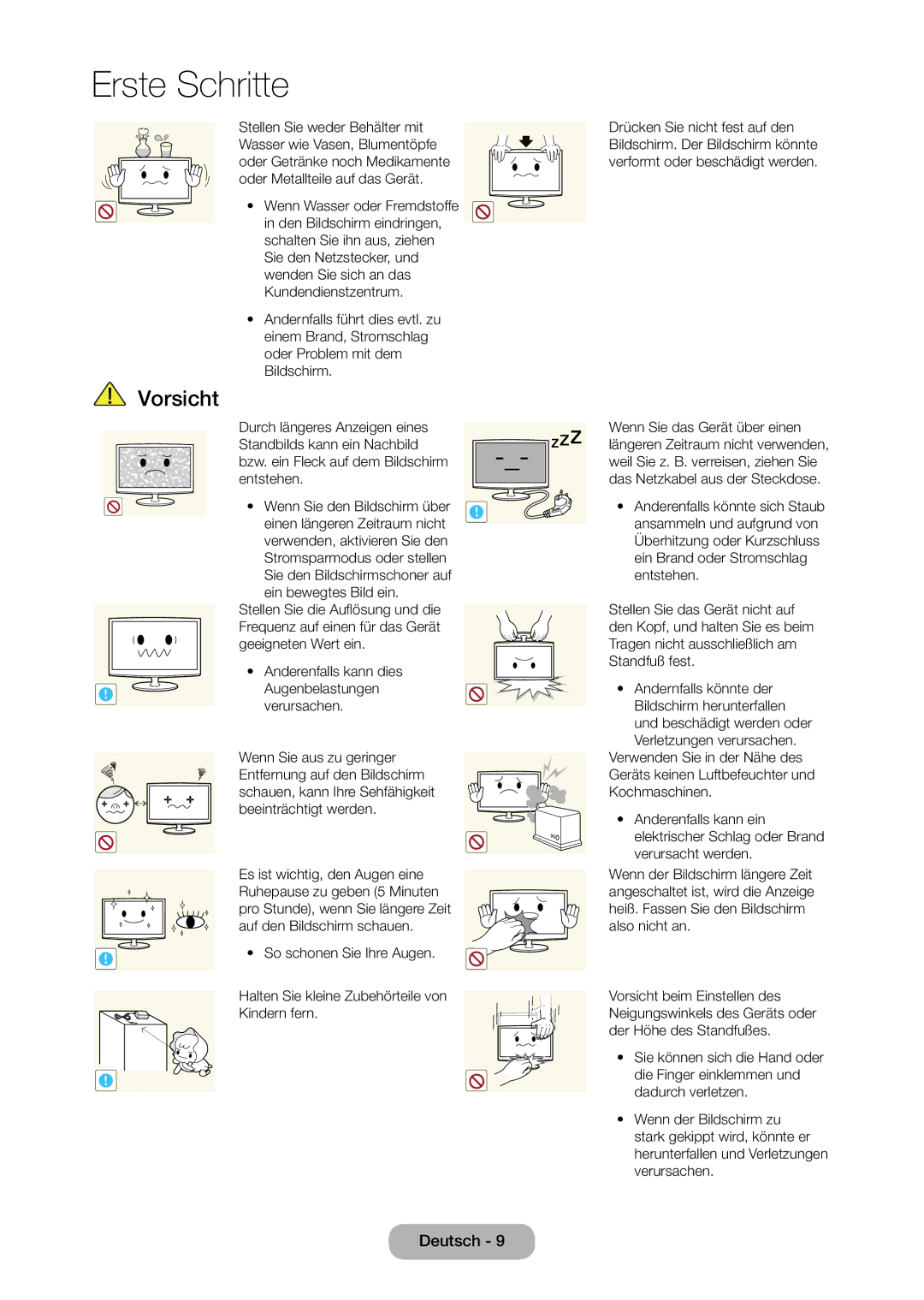 Samsung LT24C370EW/EN, LT23C350EW/EN, LT22C350EW/EN, LT24C350EW/EN manual Halten Sie kleine Zubehörteile von Kindern fern 