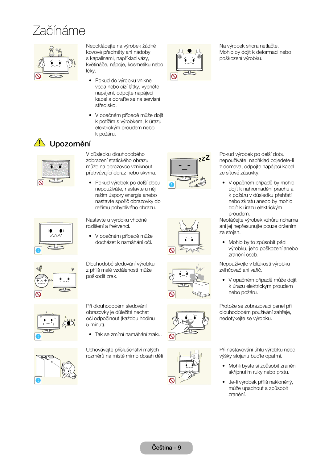 Samsung LT24C370EW/EN, LT23C350EW/EN, LT22C350EW/EN, LT24C350EW/EN manual Opačném případě může docházet k namáhání očí 