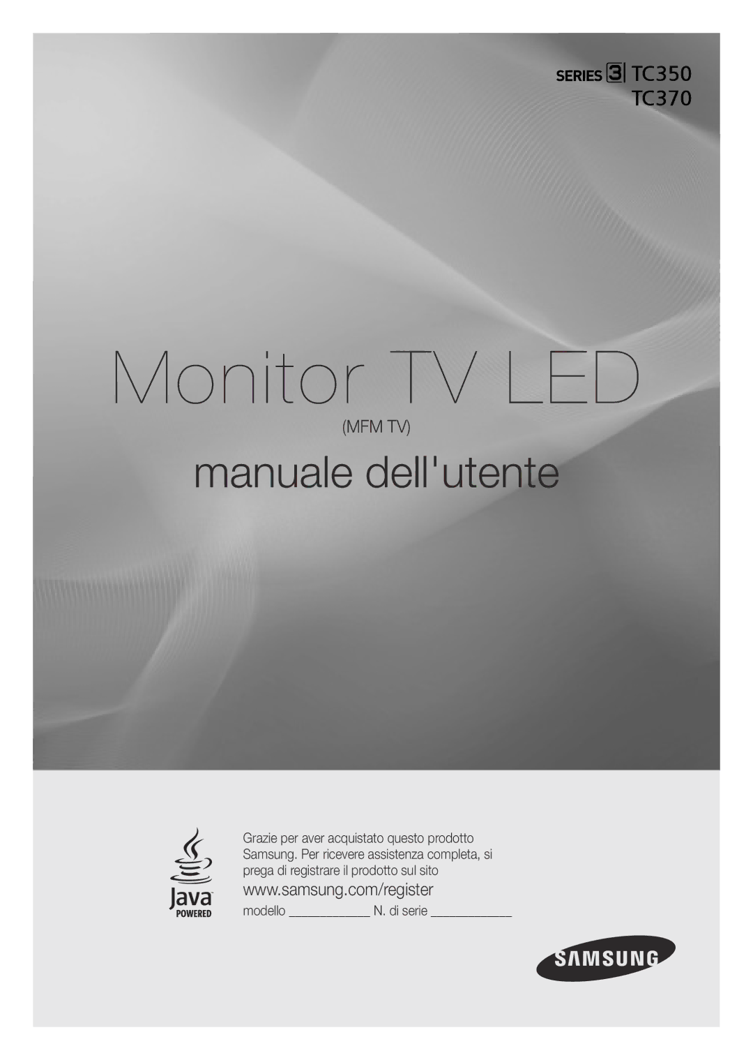 Samsung LT22C350EW/EN, LT23C350EW/EN, LT24C350EW/EN, LT24C370EW/EN, LT27C350EW/EN, LT27C370EW/EN manual LED TV-Monitor 