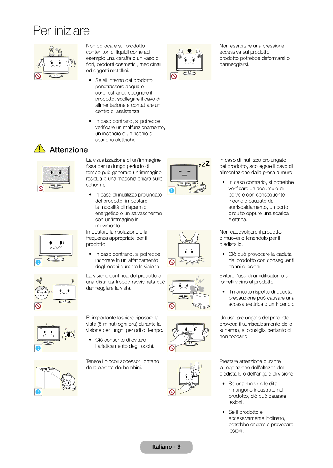 Samsung LT27C370EW/EN, LT23C350EW/EN, LT22C350EW/EN, LT24C350EW/EN, LT27C350EW/EN manual Laffaticamento degli occhi 