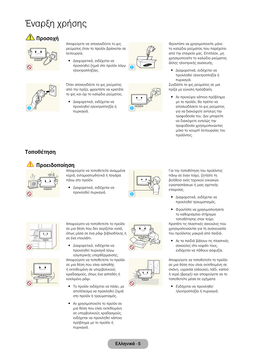 Samsung LT23C350EW/EN, LT22C350EW/EN, LT24C350EW/EN manual Προσοχή, Τοποθέτηση Προειδοποίηση, Διαφορετικά, ενδέχεται να 