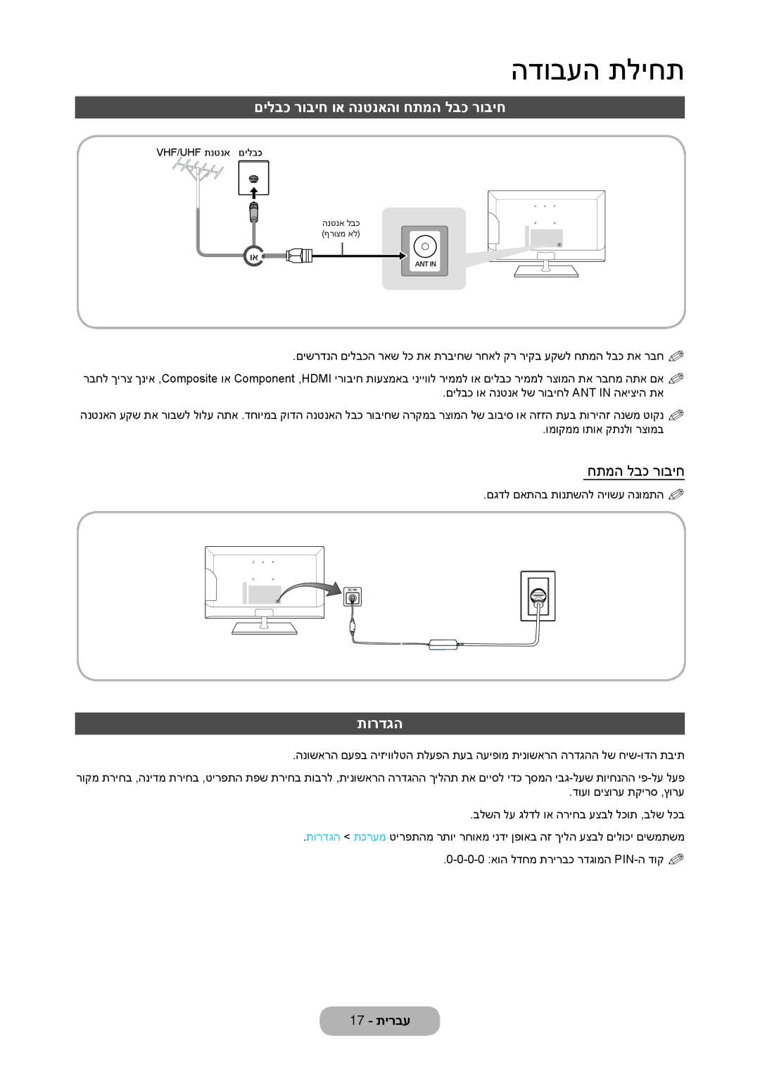 Samsung LT23C350MA/CH, LT23C350MAQ/CH םילבכ רוביח וא הנטנאהו חתמה לבכ רוביח, תורדגה, םגדל םאתהב תונתשהל היושע הנומתה%% 