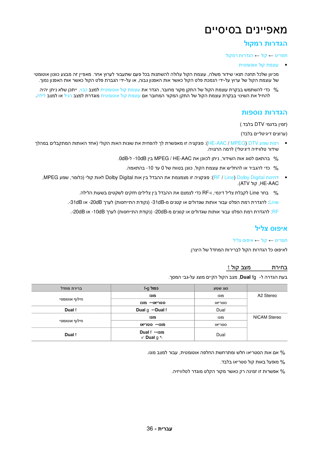 Samsung LT23C350MAQ/CH, LT27C370MA/CH, LT23C350MA/CH manual לוקמר תורדגה, תופסונ תורדגה, לילצ סופיא, לוק בצמ תריחב 