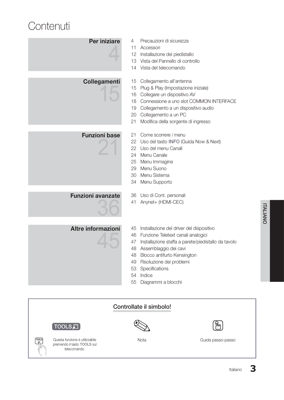 Samsung LT20A350EW/EN, LT24A350EW/EN, LT23A350EW/EN, LT22A350EW/EN manual Controllate il simbolo, Nota, Guida passo-passo 