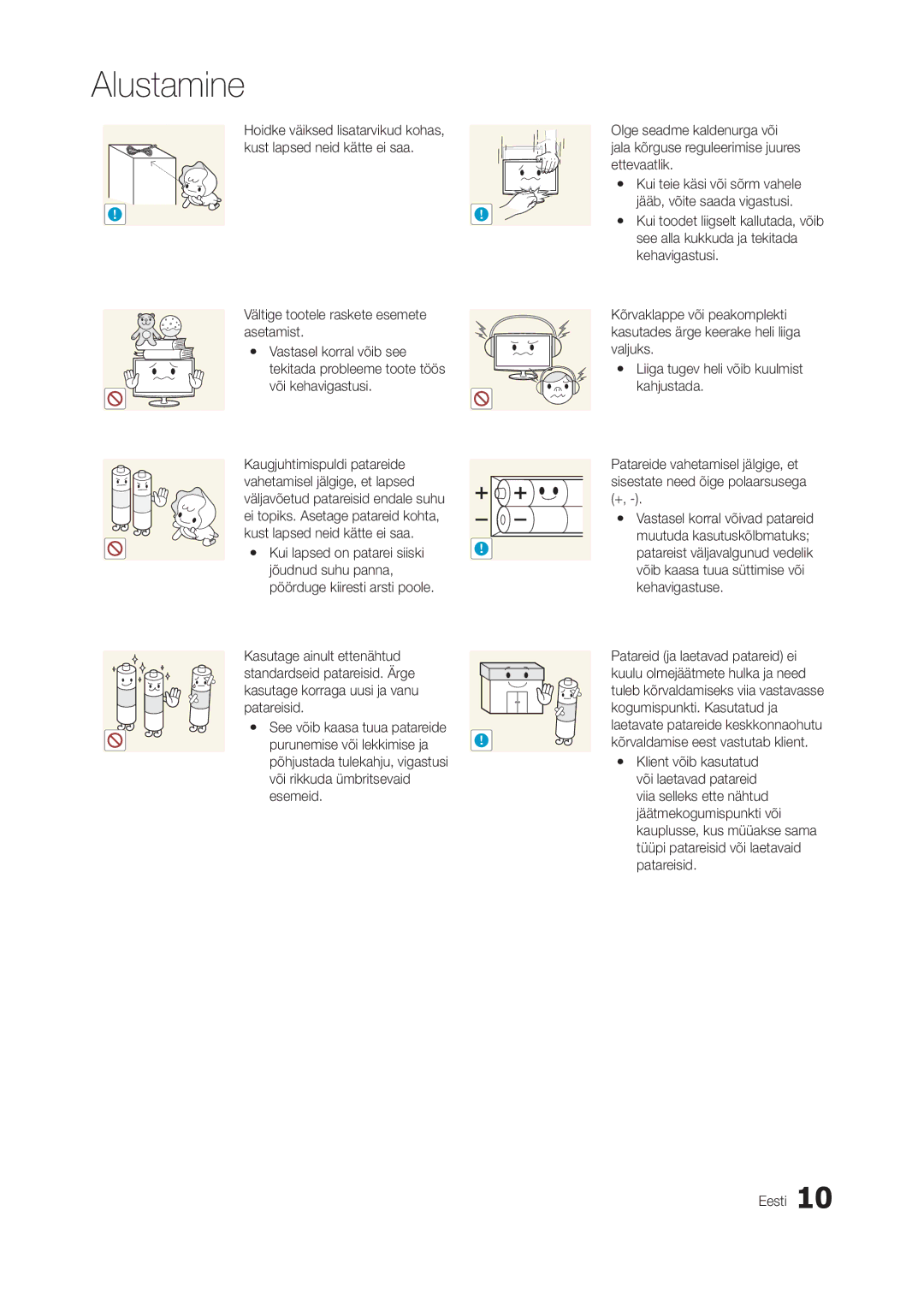 Samsung LT22A550EW/EN, LT24A350EW/EN, LT23A350EW/EN manual Yy Kui teie käsi või sõrm vahele jääb, võite saada vigastusi 