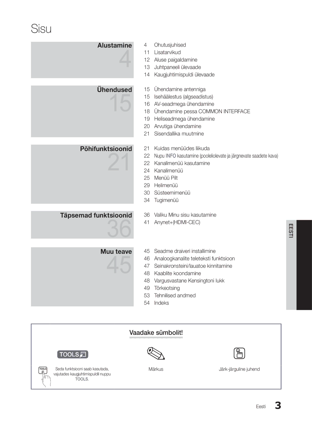 Samsung LT23A550EW/EN, LT24A350EW/EN, LT23A350EW/EN, LT22A350EW/EN manual Vaadake sümbolit, Märkus, Järk-järguline juhend 