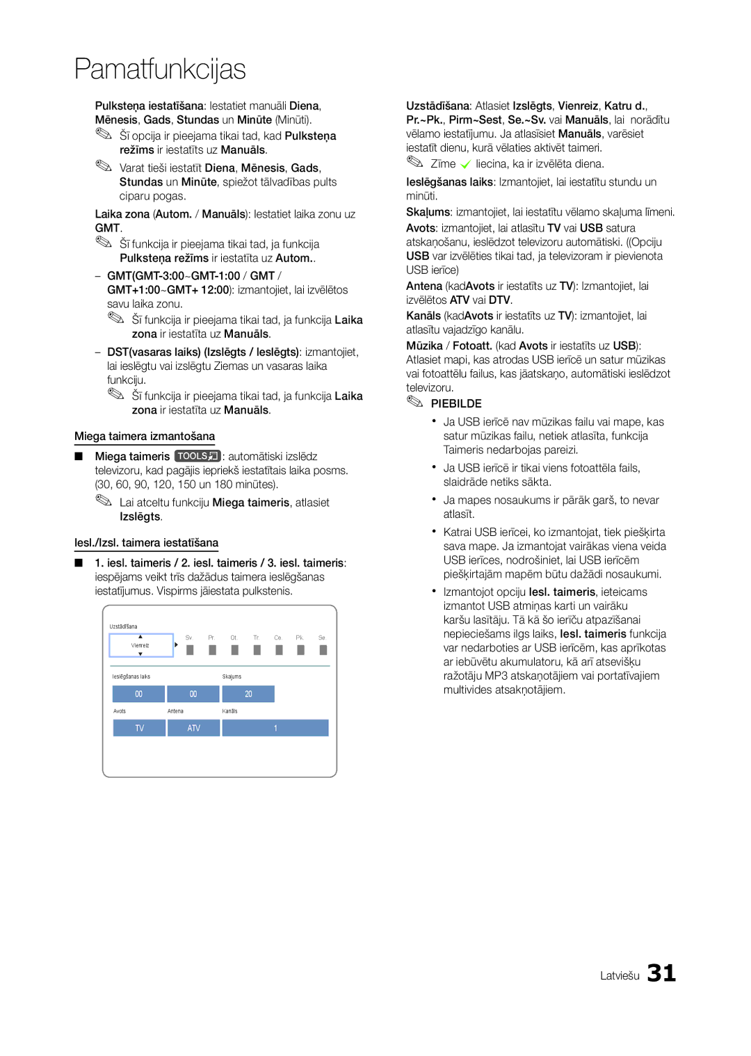 Samsung LT23A350EW/EN, LT24A350EW/EN, LT22A350EW/EN, LT23A550EW/EN, LT22A550EW/EN, LT24A550EW/EN manual Iesl. taimeris 