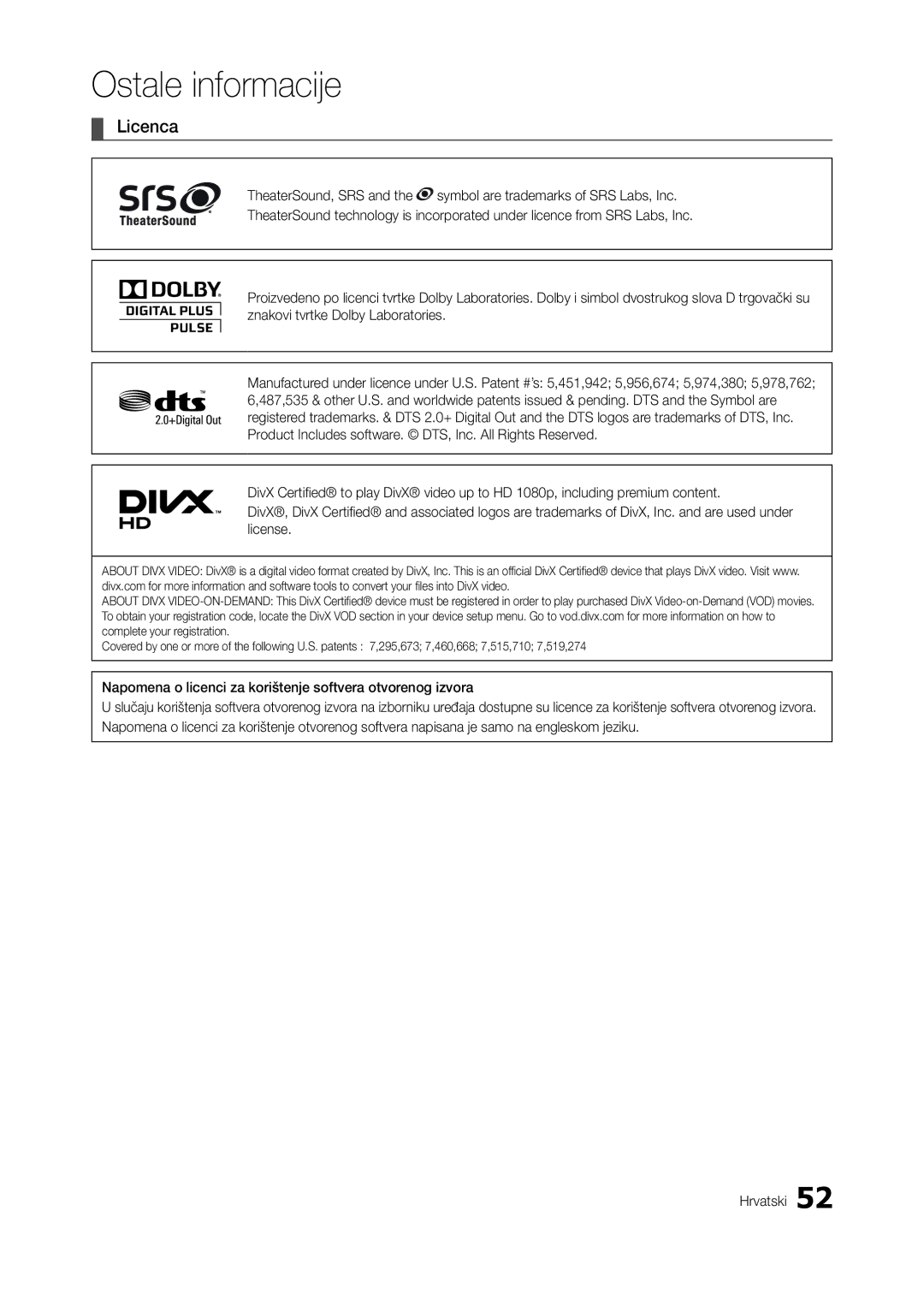 Samsung LT27A550EW/EN, LT24A350EW/EN, LT23A350EW/EN, LT22A350EW/EN, LT23A550EW/EN, LT24A550EW/EN manual Licenca 