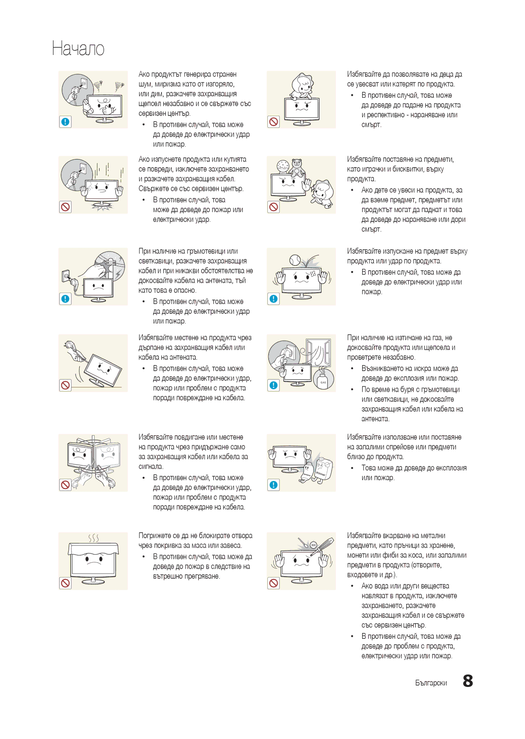 Samsung LT24B301EW/EN, LT24B300EE/EN, LT22B350EW/EN, LT27B300EWY/EN manual Xx Това може да доведе до експлозия или пожар 