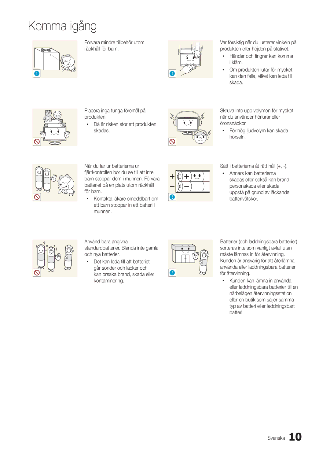 Samsung LT24B300EW/XE, LT24B300EE/XE manual Kan orsaka brand, skada eller ! kontaminering, Kontakta läkare omedelbart om 