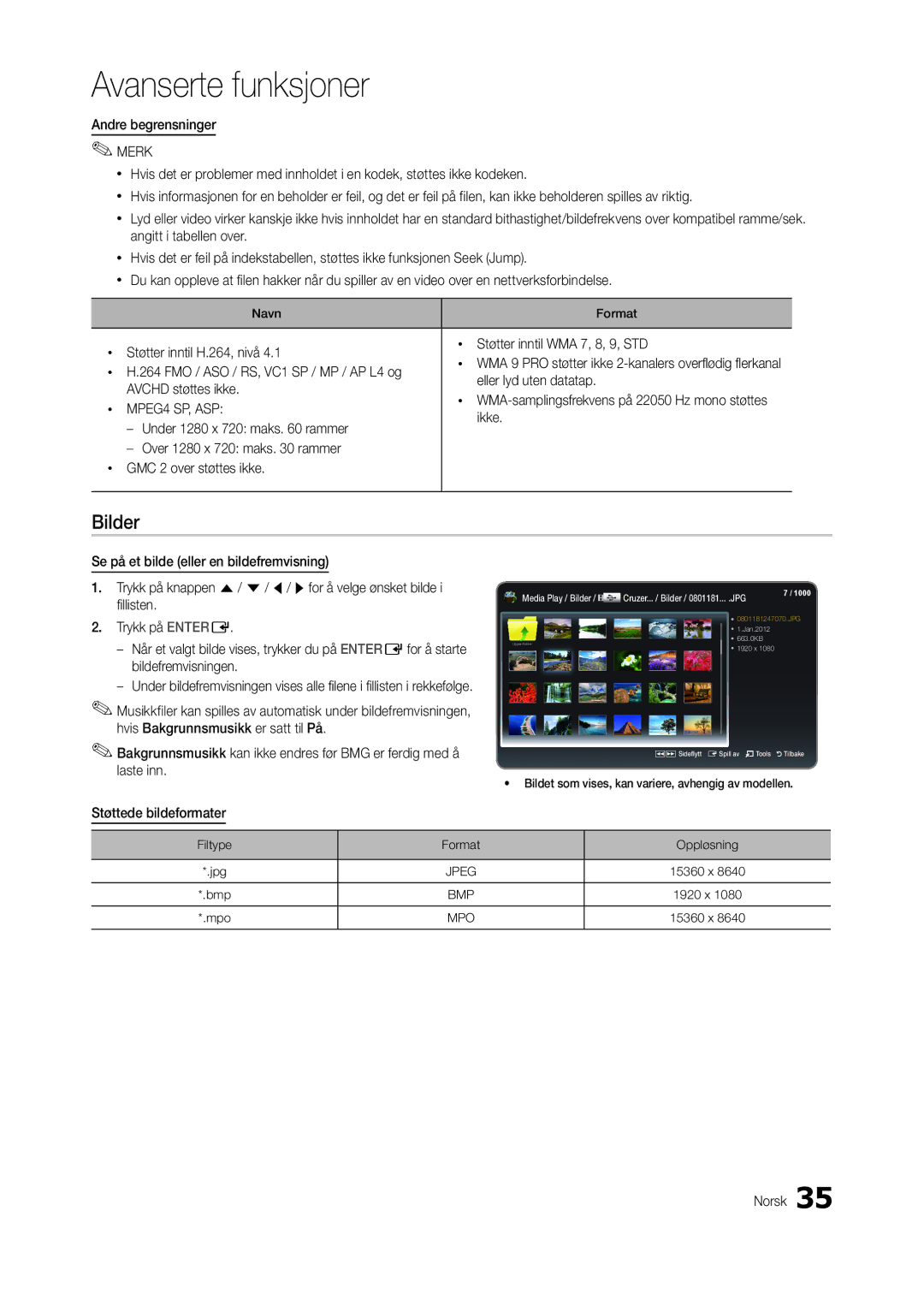 Samsung LT24B301EWY/XE, LT24B300EE/XE, LT24B300EW/XE, LT22B300EW/XE, LT27B300EW/XE, LT22B350EW/XE, LT23B350EW/XE manual Bilder 