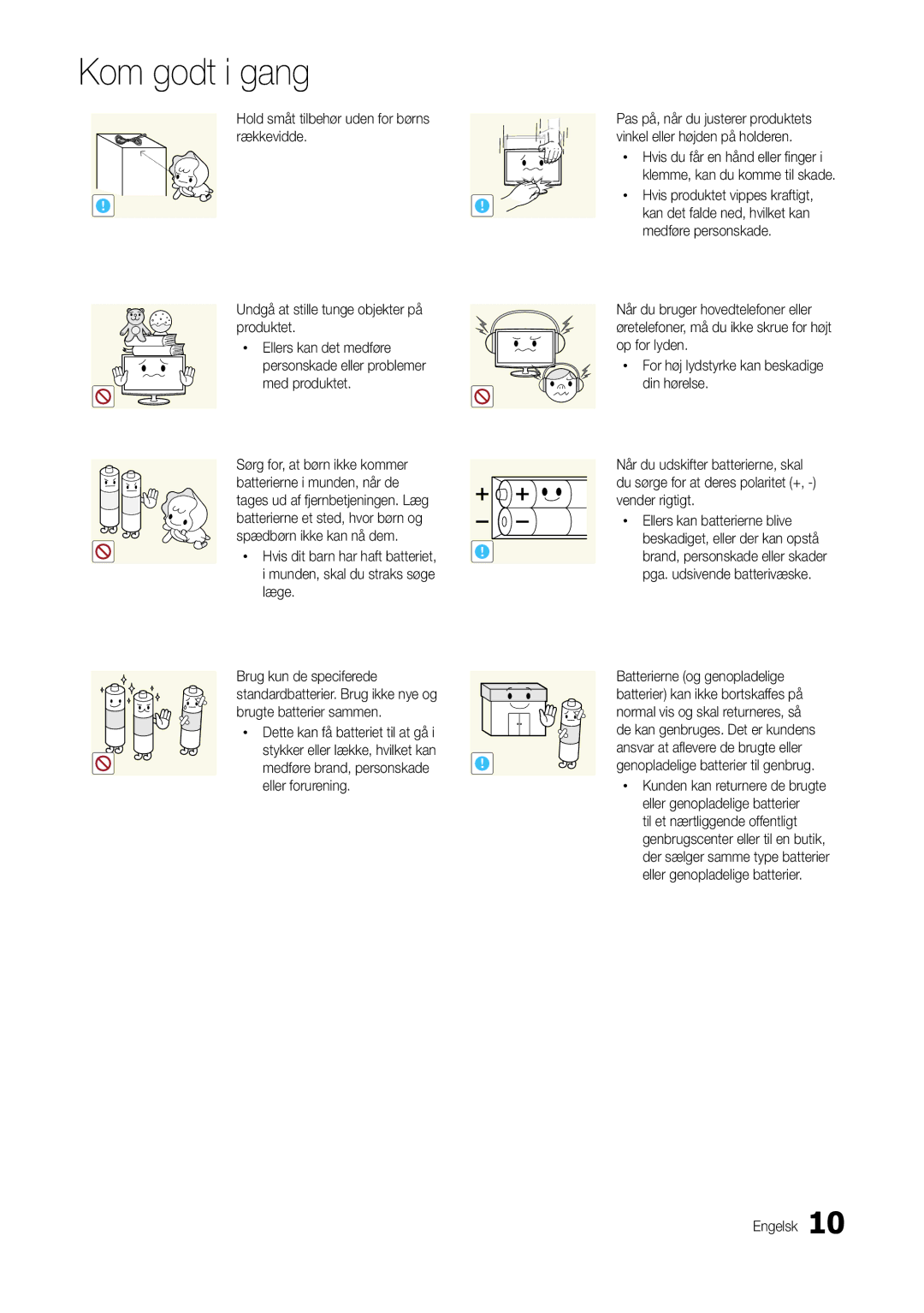 Samsung LT24B300EW/XE, LT24B300EE/XE, LT22B300EW/XE, LT27B300EW/XE, LT22B350EW/XE, LT23B350EW/XE manual Kom godt i gang 