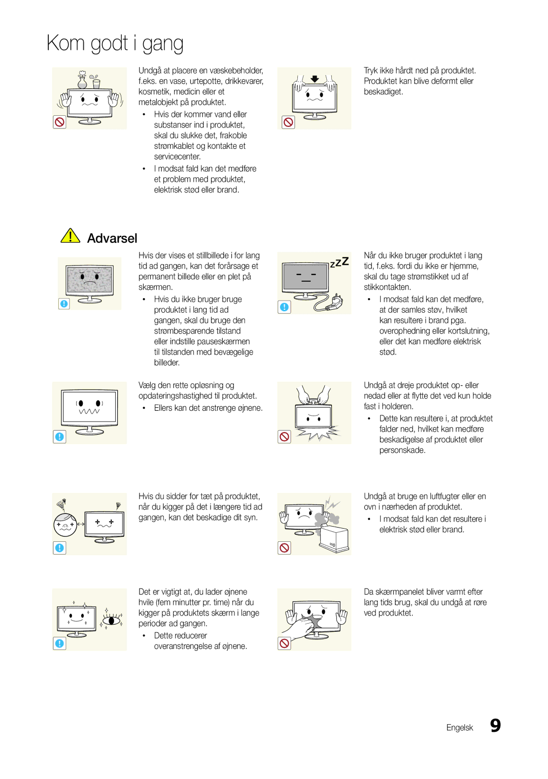 Samsung LT24B300EE/XE, LT24B300EW/XE, LT22B300EW/XE, LT27B300EW/XE, LT22B350EW/XE manual Xx Ellers kan det anstrenge øjnene 