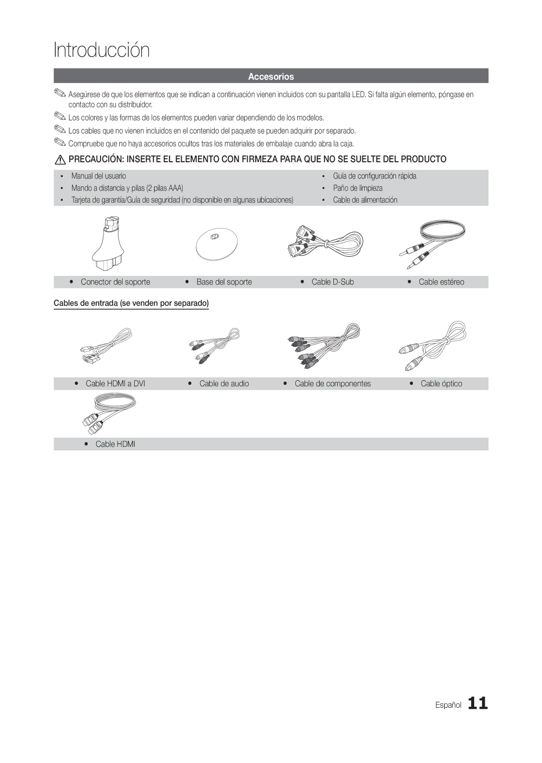 Samsung LT24B300EW/EN, LT24B300EEZ/EN, LT22B350EW/EN, LT24B300EEC/EN, LT23B350EW/EN, LT22B300EW/EN, LT24B301EW/EN Accesorios 