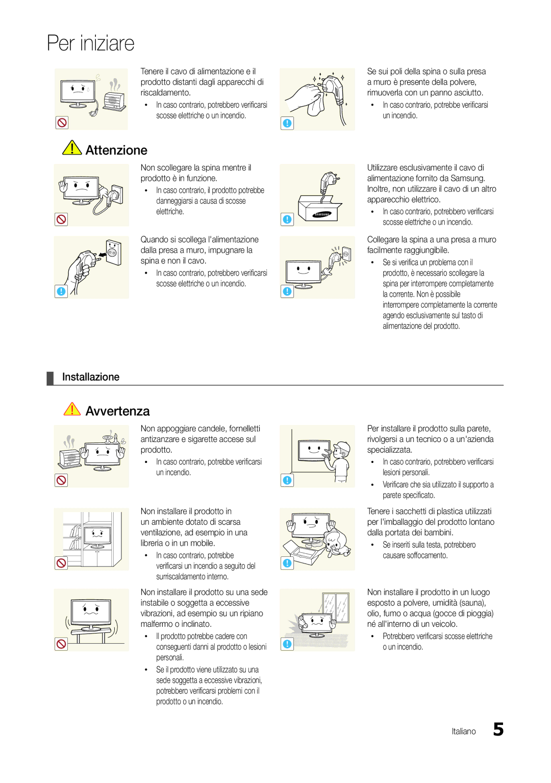 Samsung LT24B300EEC/EN, LT24B300EEZ/EN, LT24B300EE/EN, LT22B350EW/EN, LT27B300EWY/EN, LT24B300EW/EN manual Installazione 