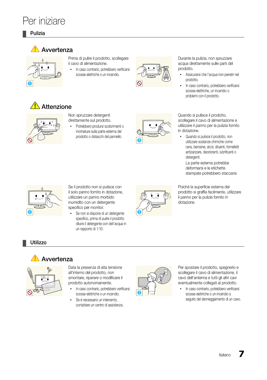 Samsung LT22B300EW/EN, LT24B300EEZ/EN, LT24B300EE/EN Pulizia, Utilizzo, Prodotto, Problemi con il prodotto, Un rapporto di 