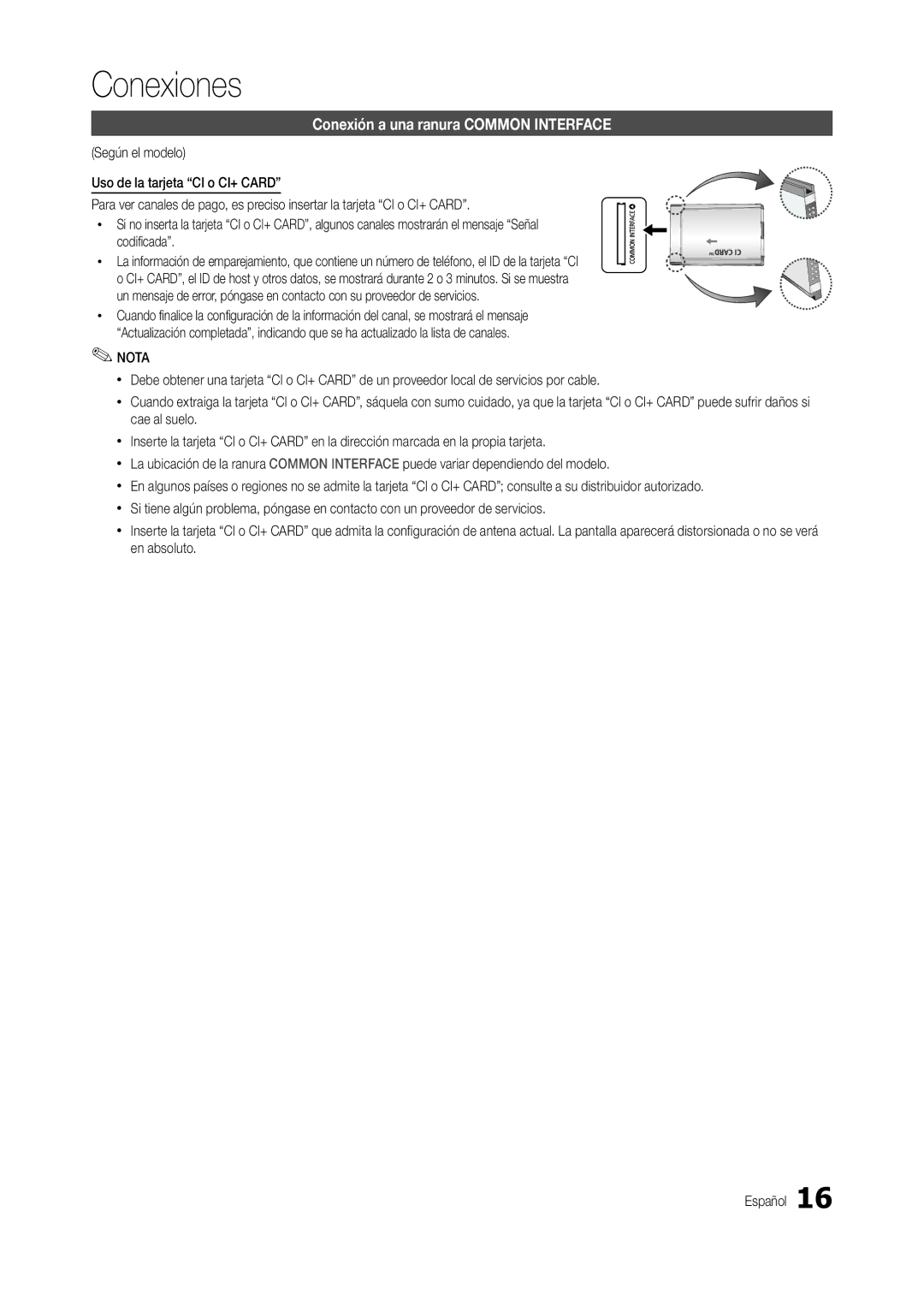 Samsung LT24B301EW/EN manual Conexión a una ranura Common Interface, Codificada 