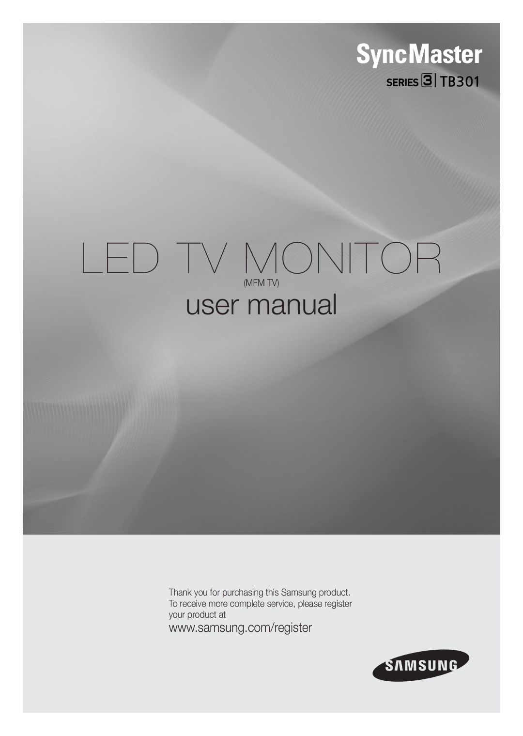 Samsung LT24B301EW/EN, LT24B301EWY/EN, LT24B301MW/ZR, LT24B301EWY/XE manual LED TV Monitor 