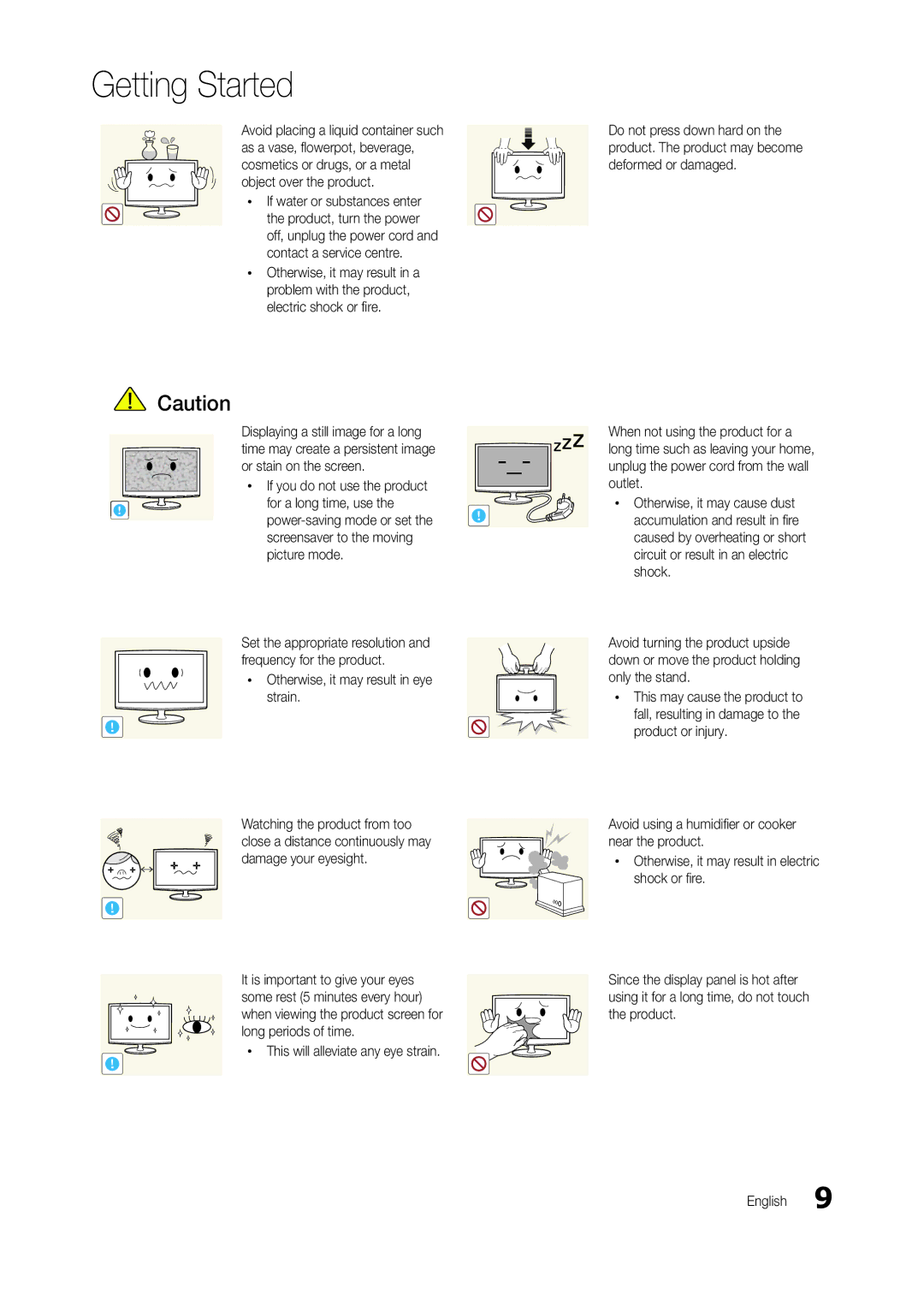 Samsung LT24B301EW/EN, LT24B301EWY/EN, LT24B301MW/ZR, LT24B301EWY/XE manual If water or substances enter 