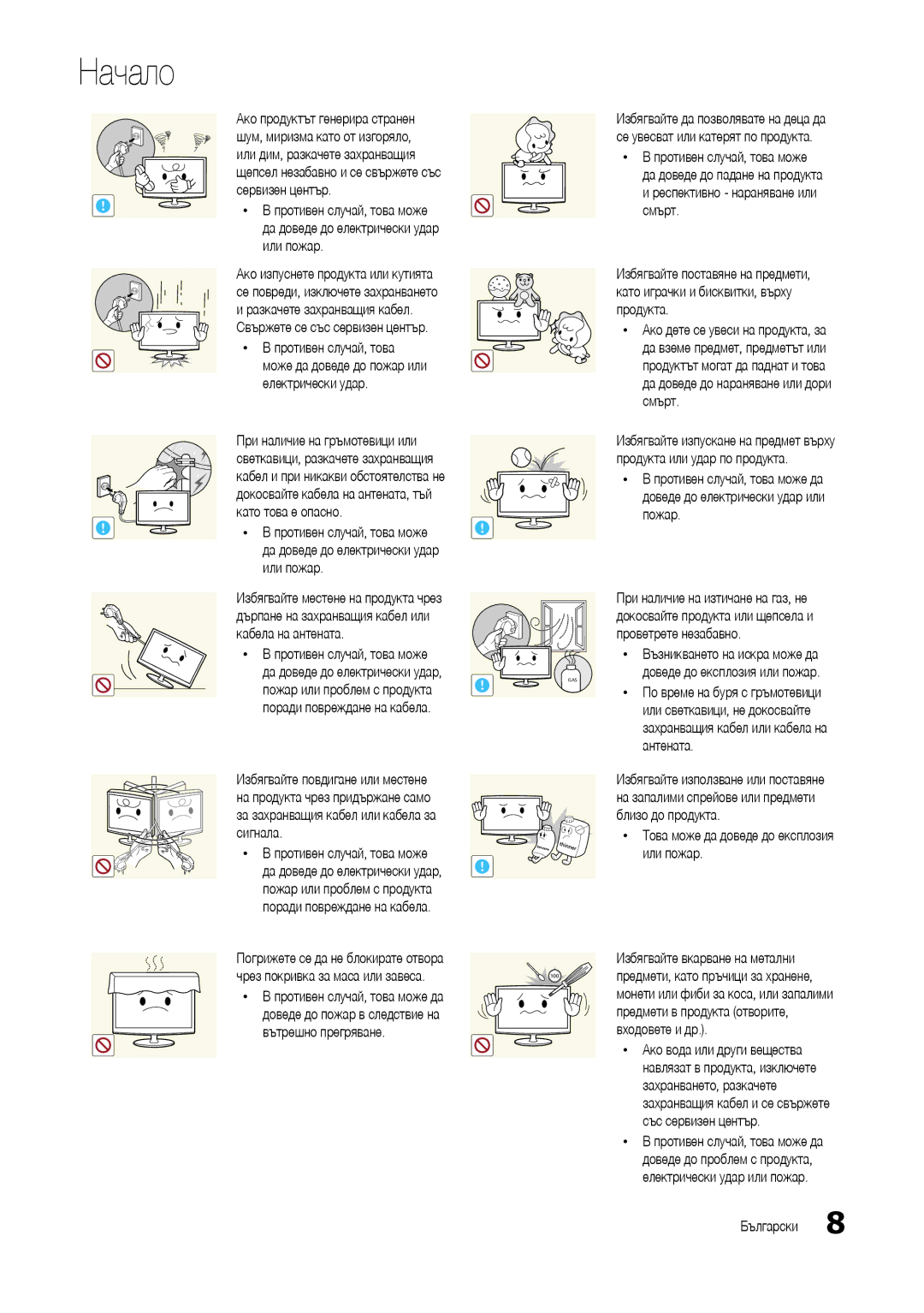 Samsung LT24B301EWY/EN, LT24B301EW/EN manual Xx Това може да доведе до експлозия или пожар 