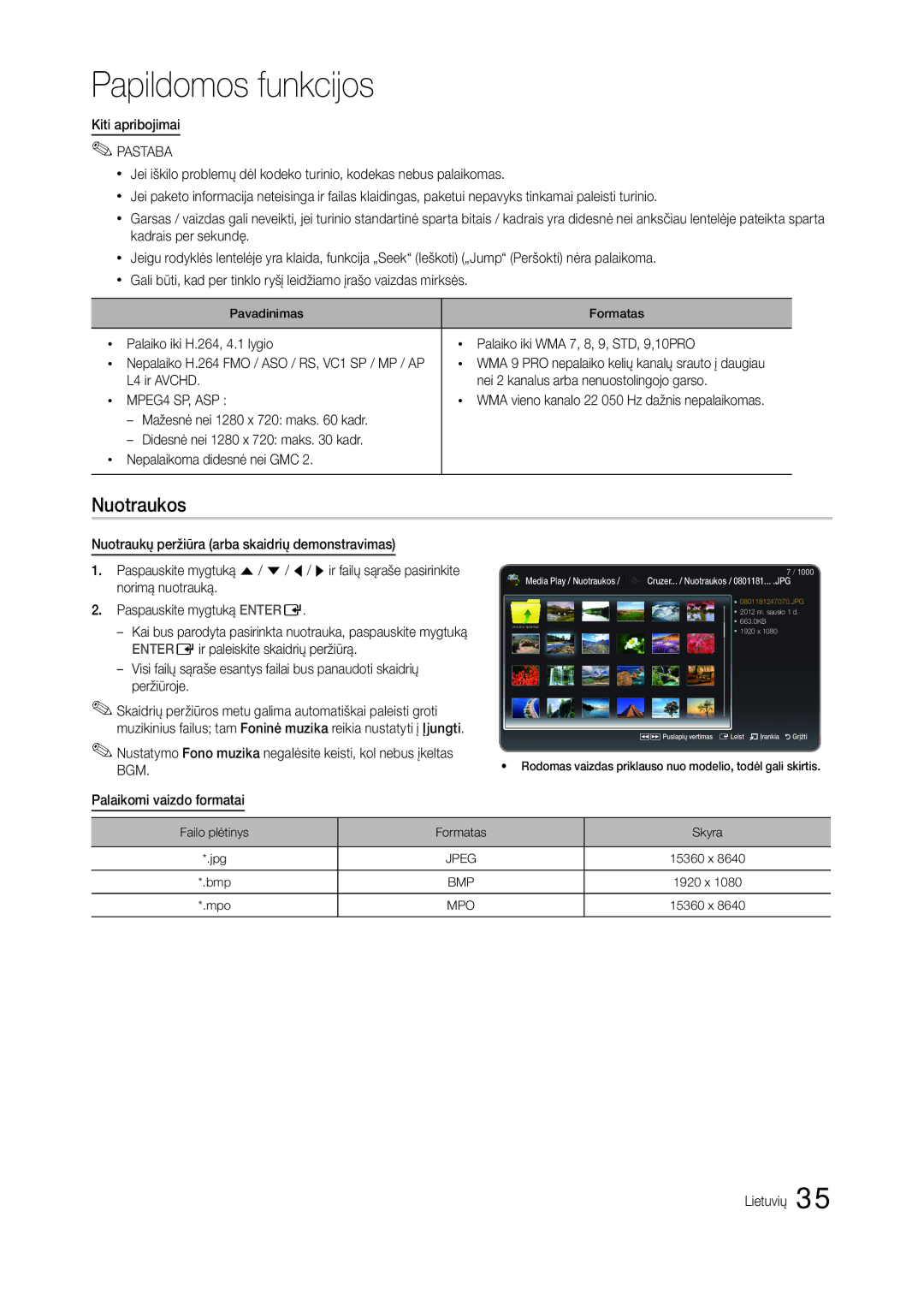 Samsung LT24B301EW/EN, LT24B301EWY/EN Nuotraukos, Kiti apribojimai, L4 ir Avchd Nei 2 kanalus arba nenuostolingojo garso 