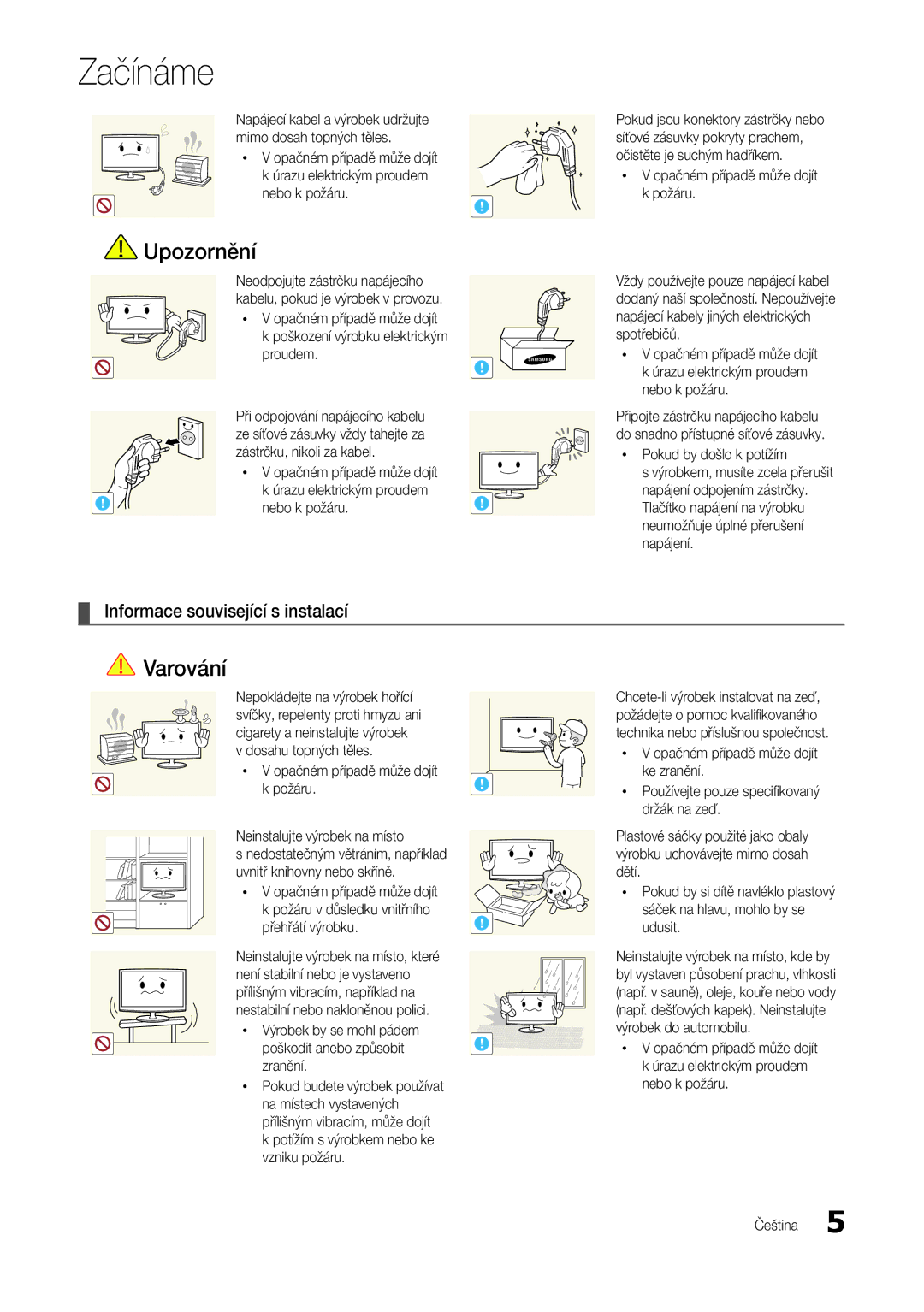 Samsung LT24B301EWY/EN manual Informace související s instalací 