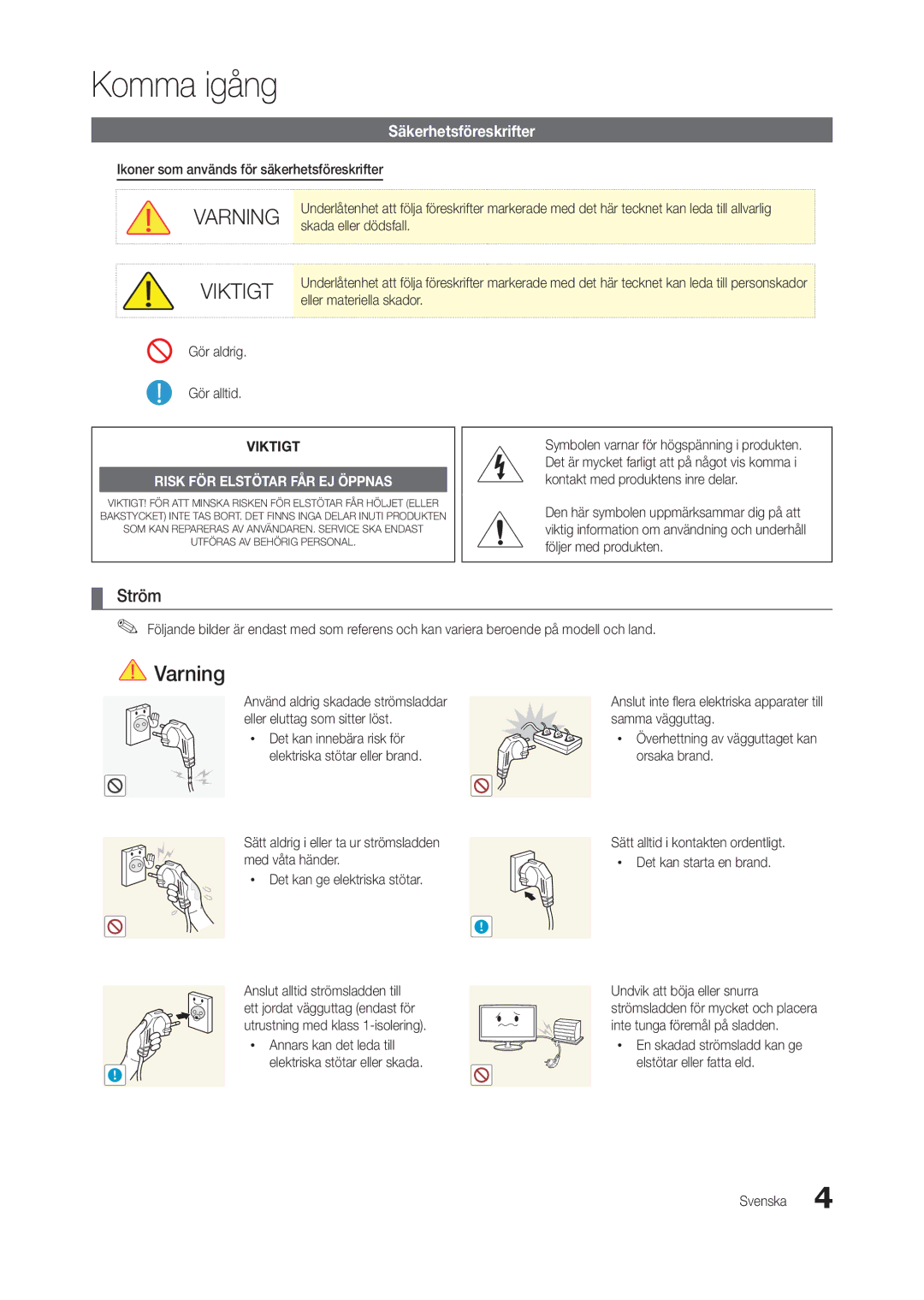 Samsung LT24B301EWY/XE manual Ström 