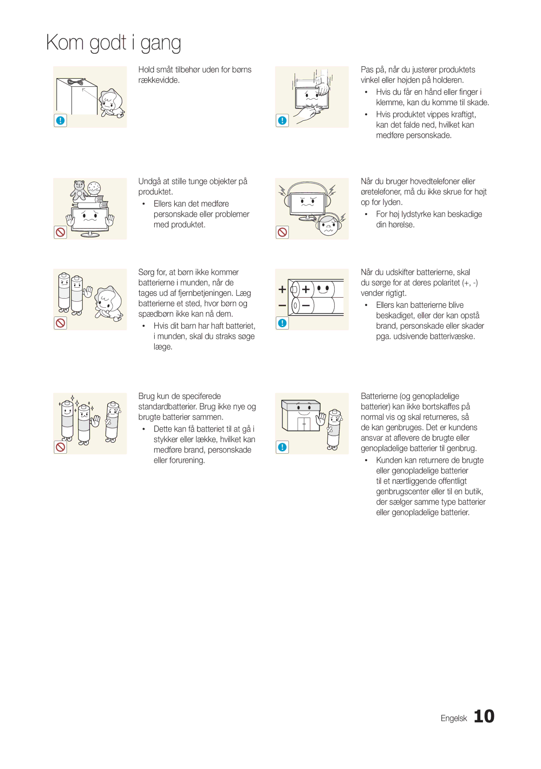 Samsung LT24B301EWY/XE manual Kom godt i gang 